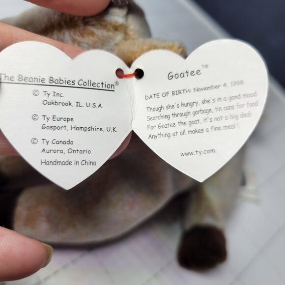 Goatee Ty Beanie Baby Tan with Brown Feet and Brown Horns - with tag - Picture 6 of 7